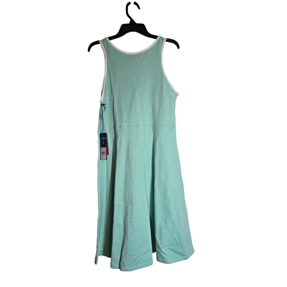 Limited Too Girls Pool Green Tropical Hibiscus Slub Jersey Dress‎ Size L 12/14